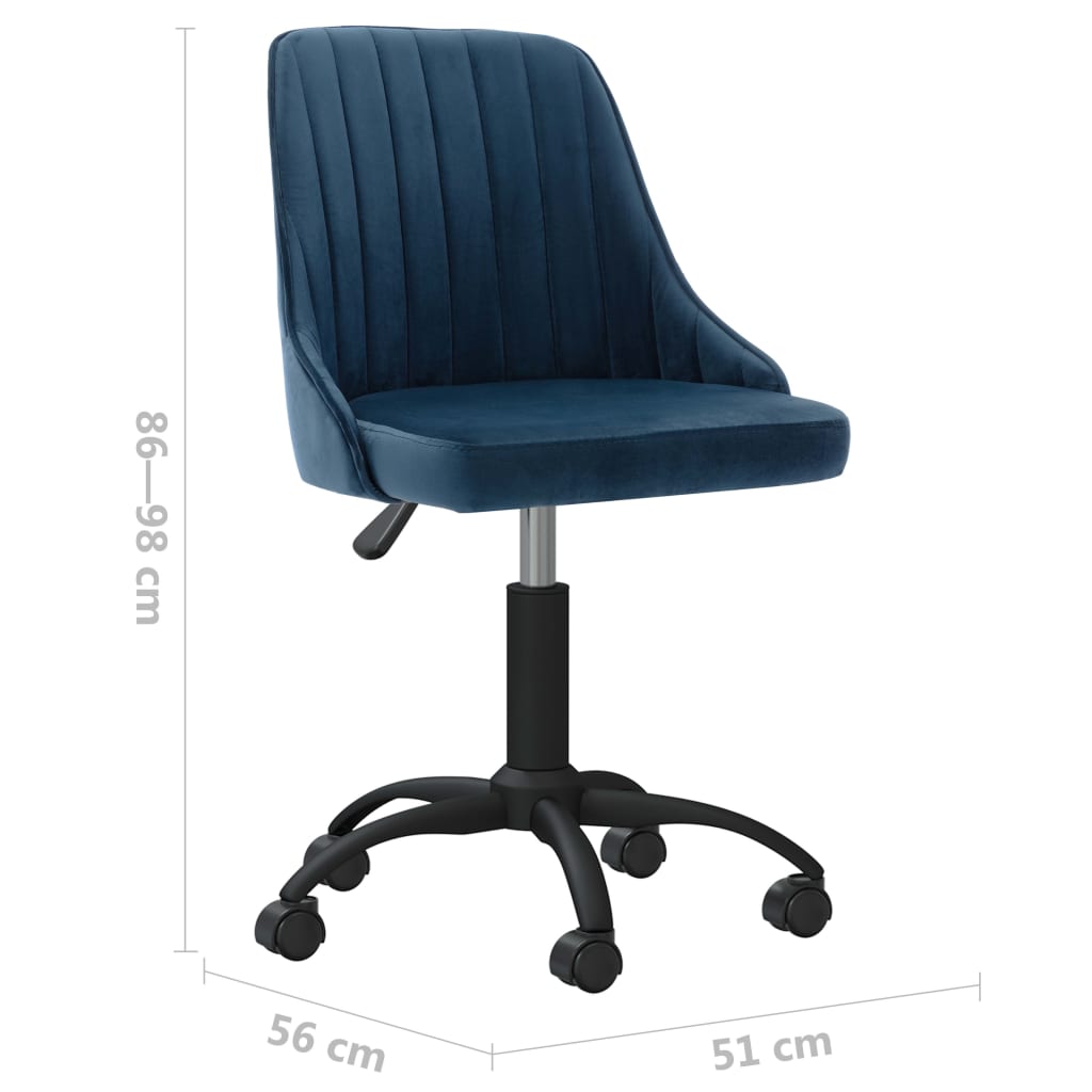 vidaXL Eetkamerstoel draaibaar fluweel blauw