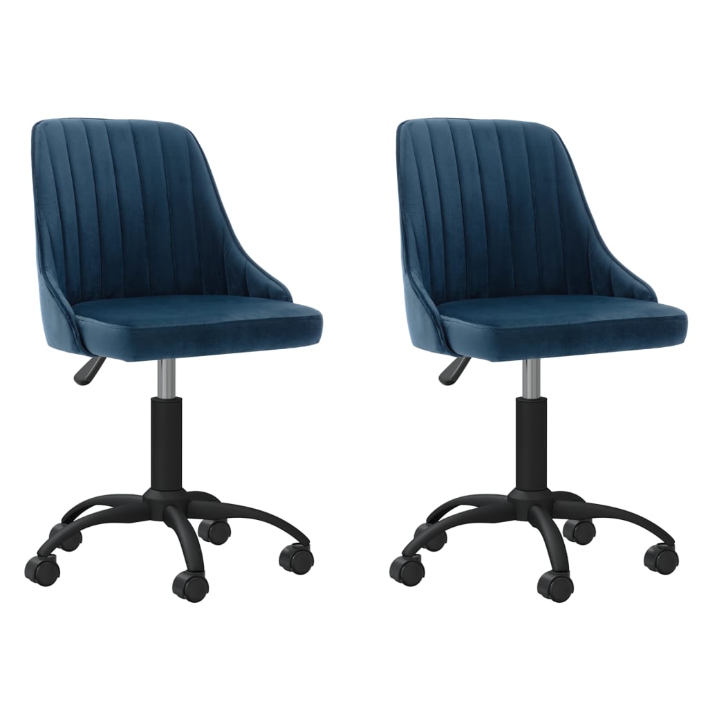 vidaXL Eetkamerstoel draaibaar fluweel blauw