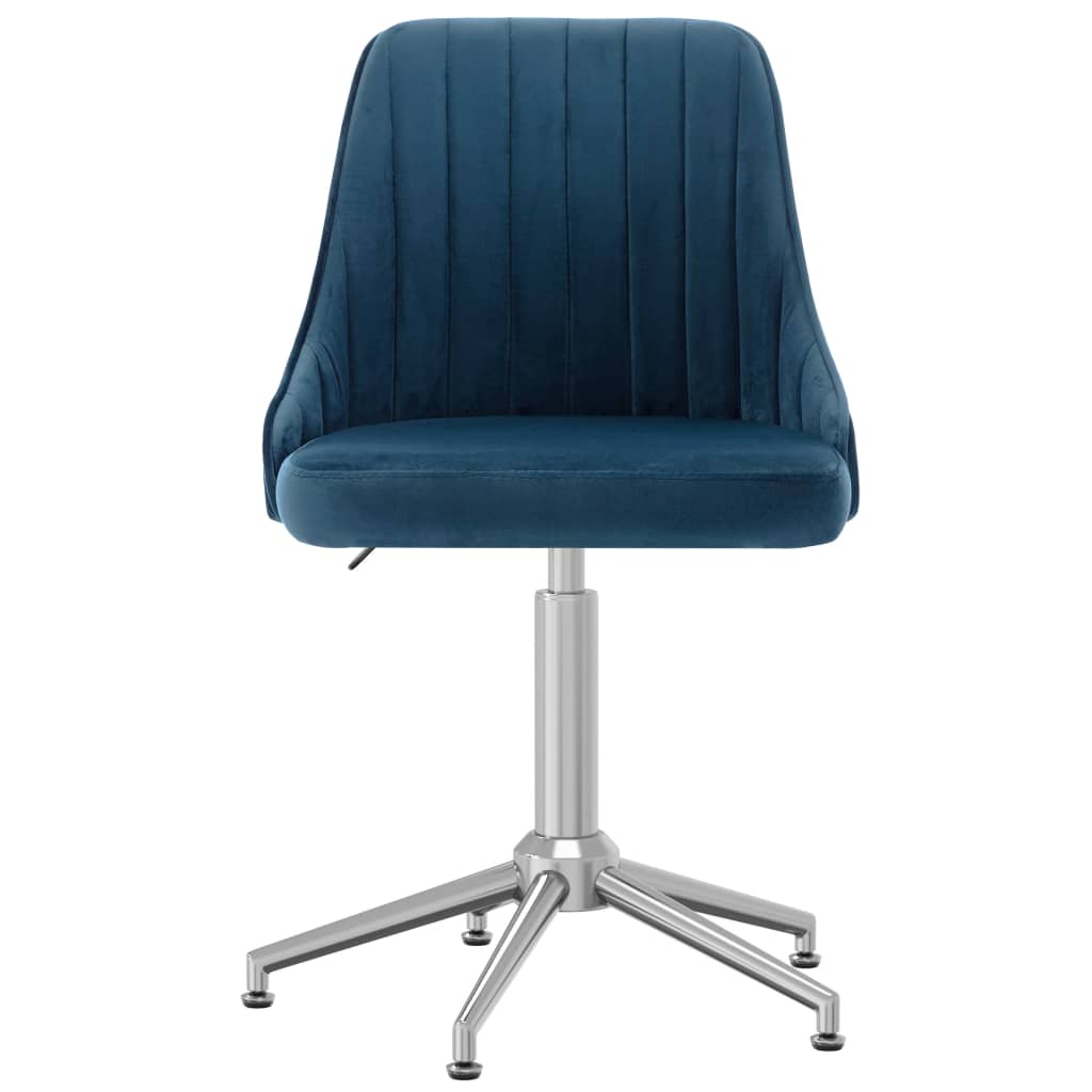 vidaXL Eetkamerstoel draaibaar fluweel blauw