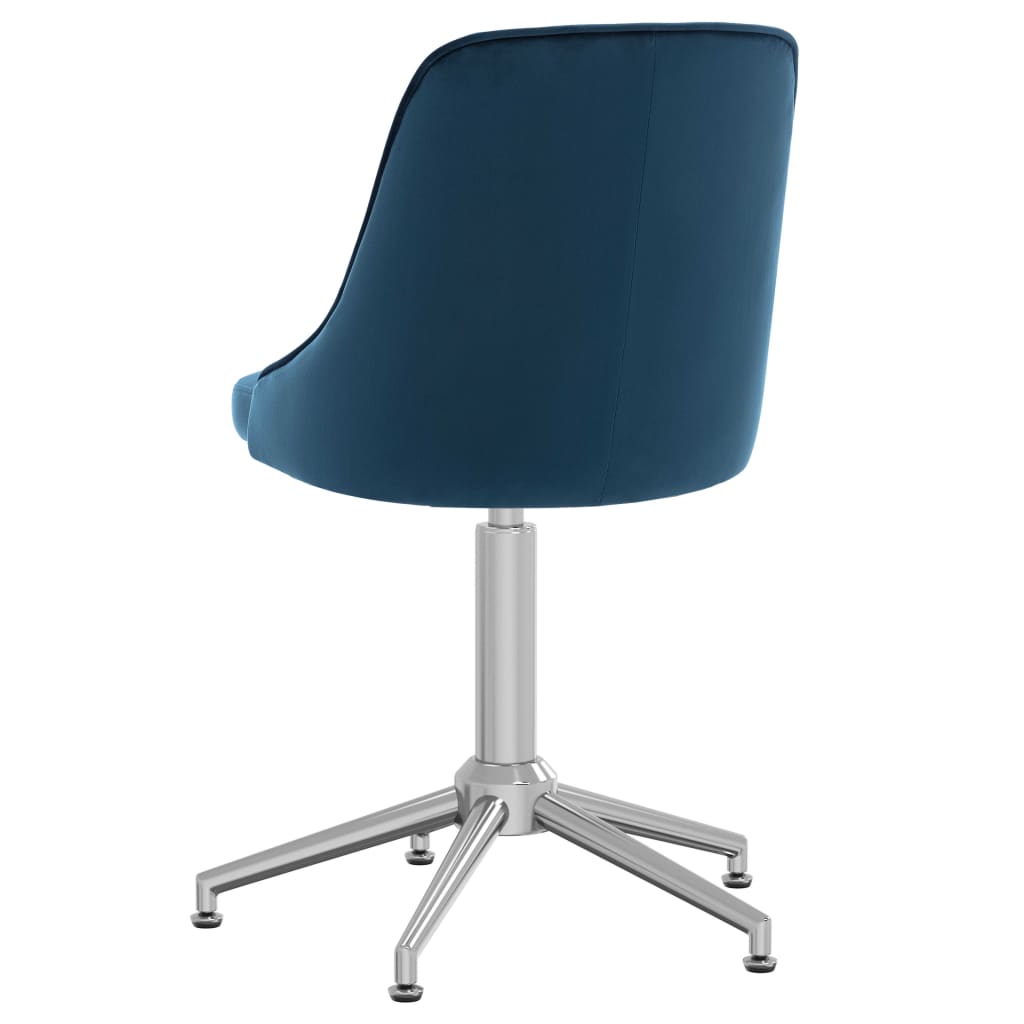 vidaXL Eetkamerstoel draaibaar fluweel blauw