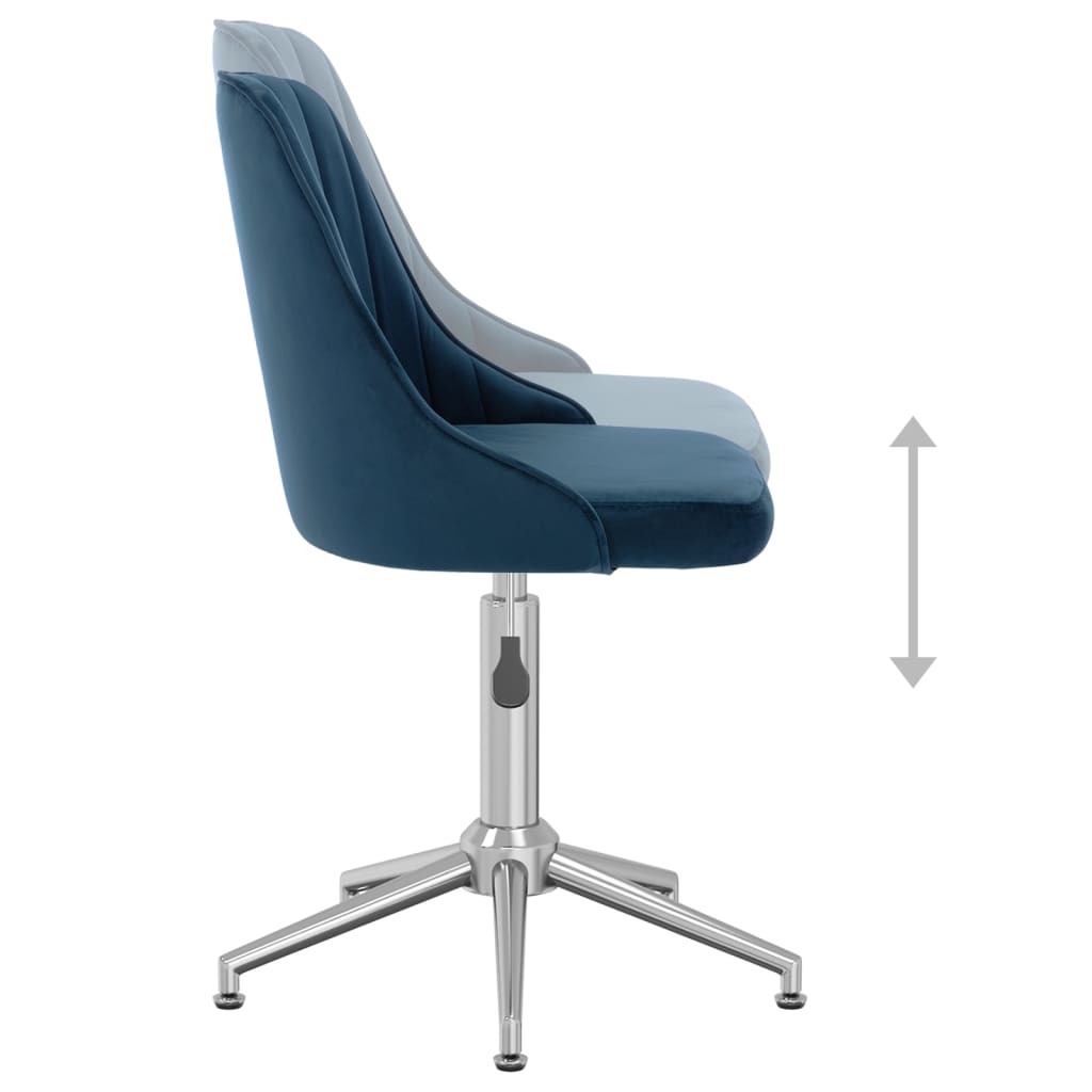 vidaXL Eetkamerstoel draaibaar fluweel blauw