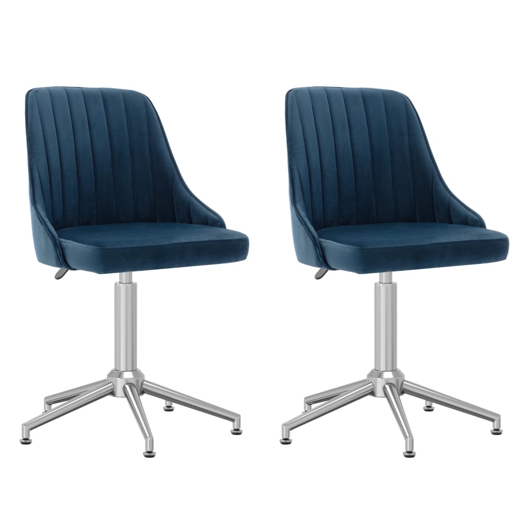 vidaXL Eetkamerstoel draaibaar fluweel blauw