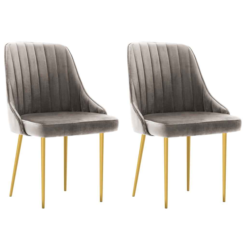 vidaXL Eetkamerstoelen 2 st fluweel lichtgrijs