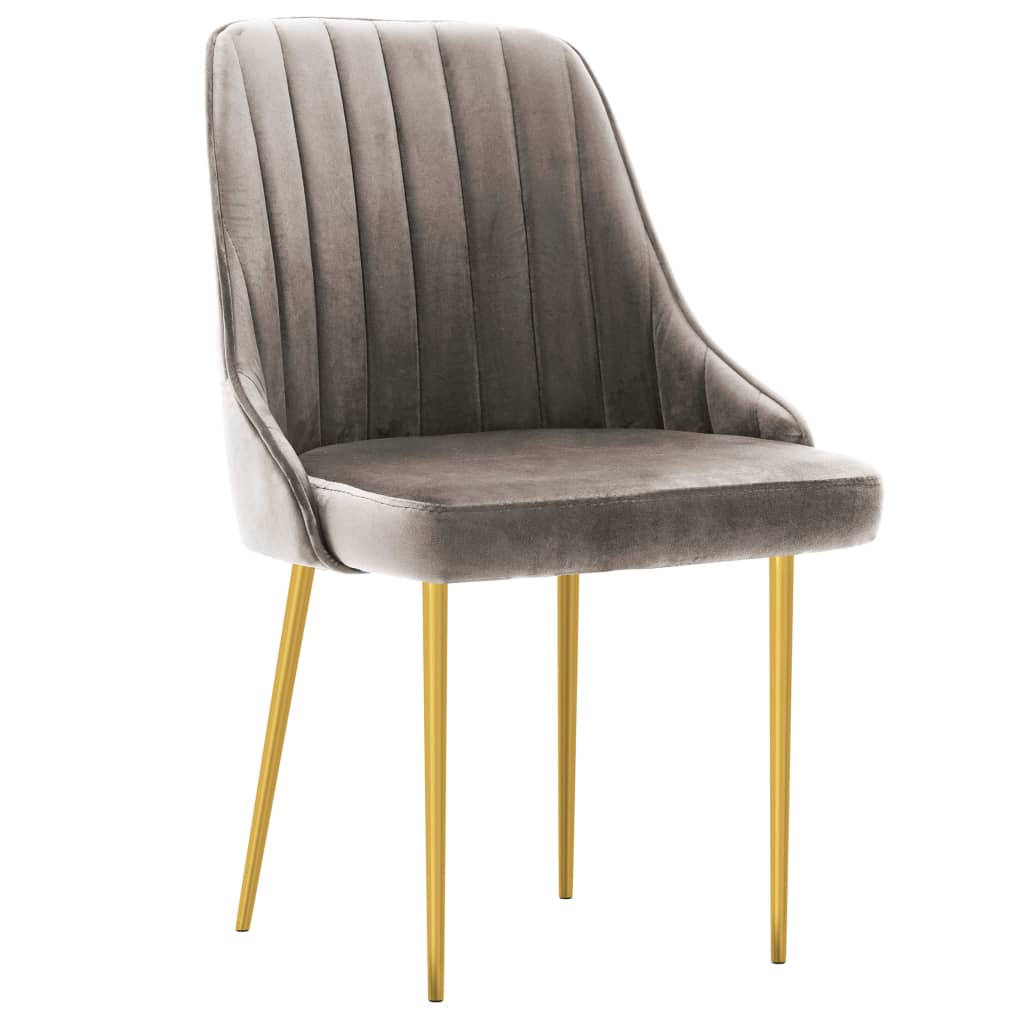vidaXL Eetkamerstoelen 2 st fluweel lichtgrijs