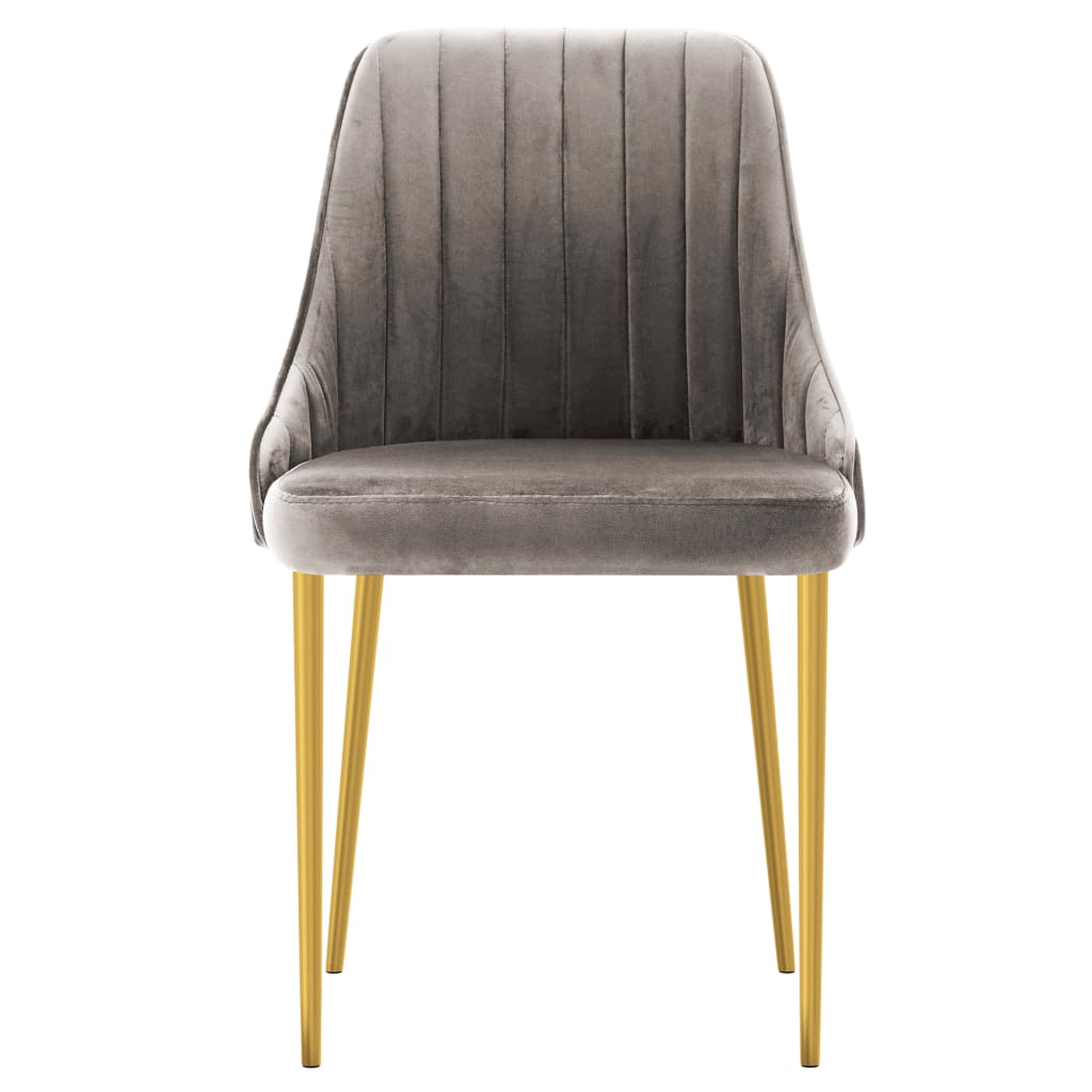 vidaXL Eetkamerstoelen 2 st fluweel lichtgrijs