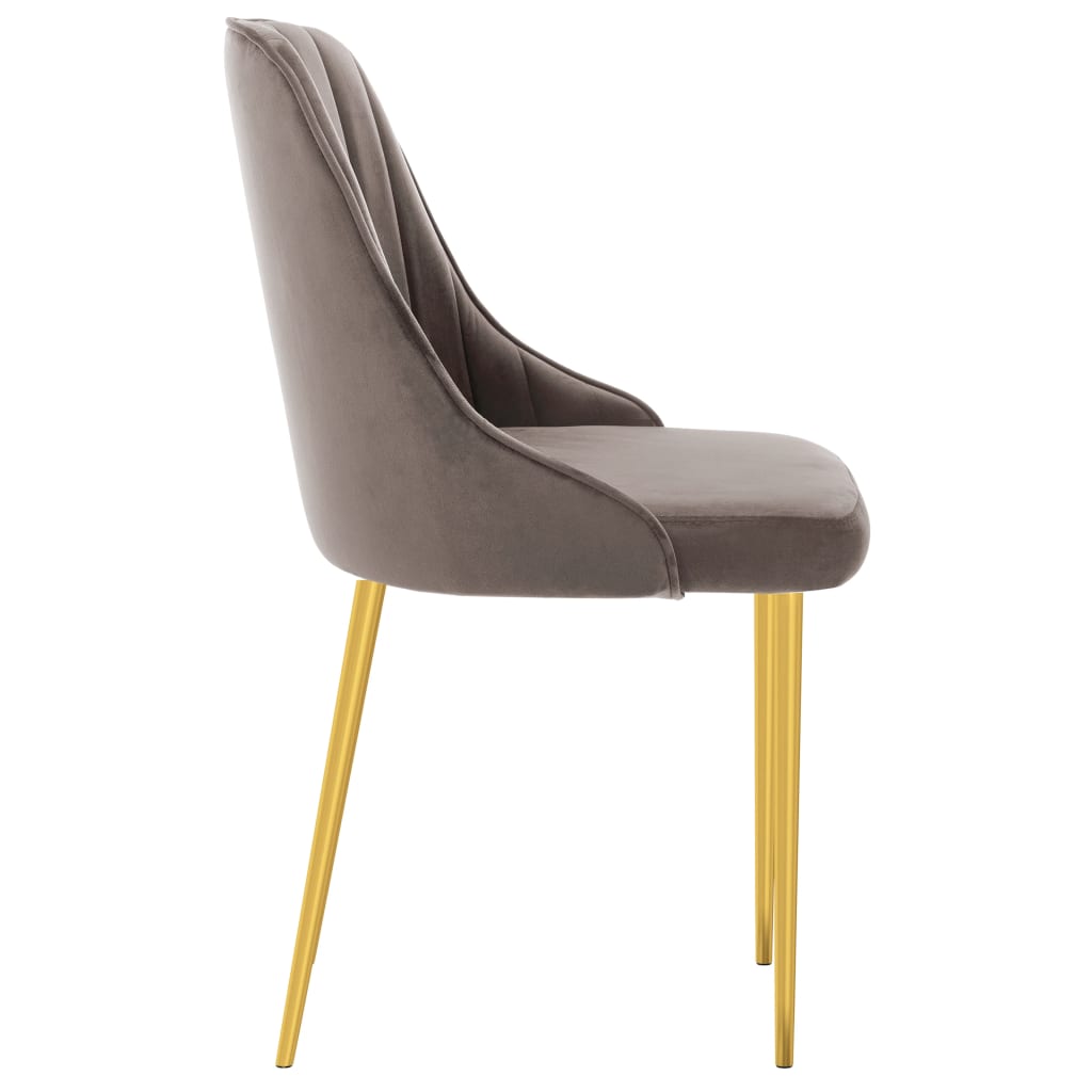 vidaXL Eetkamerstoelen 2 st fluweel lichtgrijs
