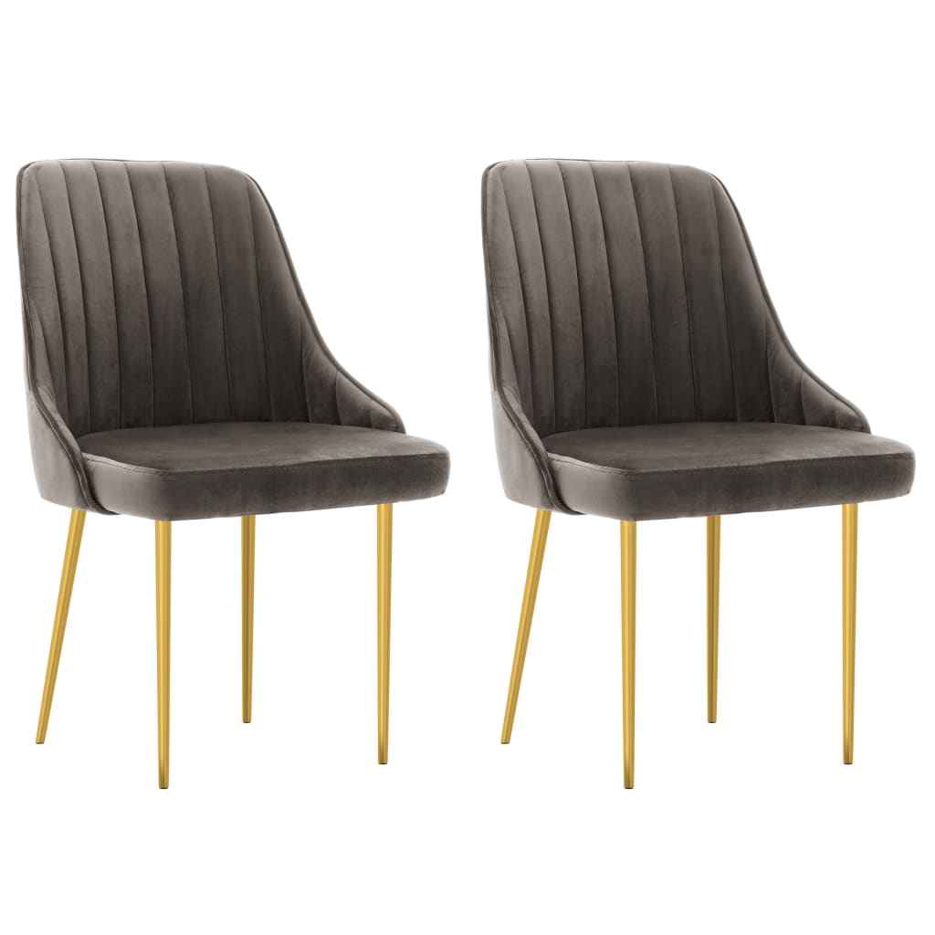 vidaXL Eetkamerstoelen 2 st fluweel lichtgrijs