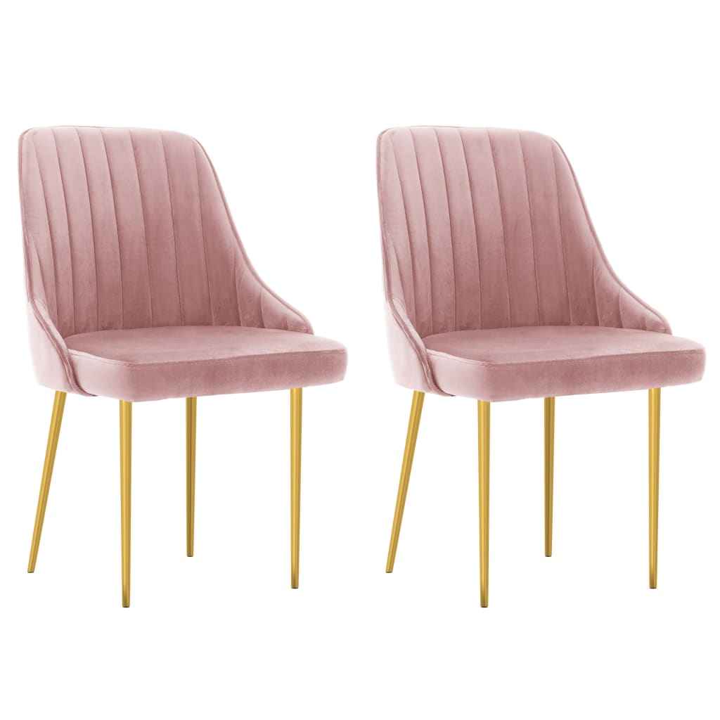 vidaXL Eetkamerstoelen 2 st fluweel lichtgrijs