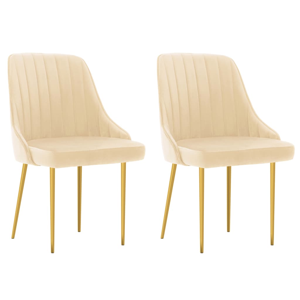 vidaXL Eetkamerstoelen 2 st fluweel lichtgrijs
