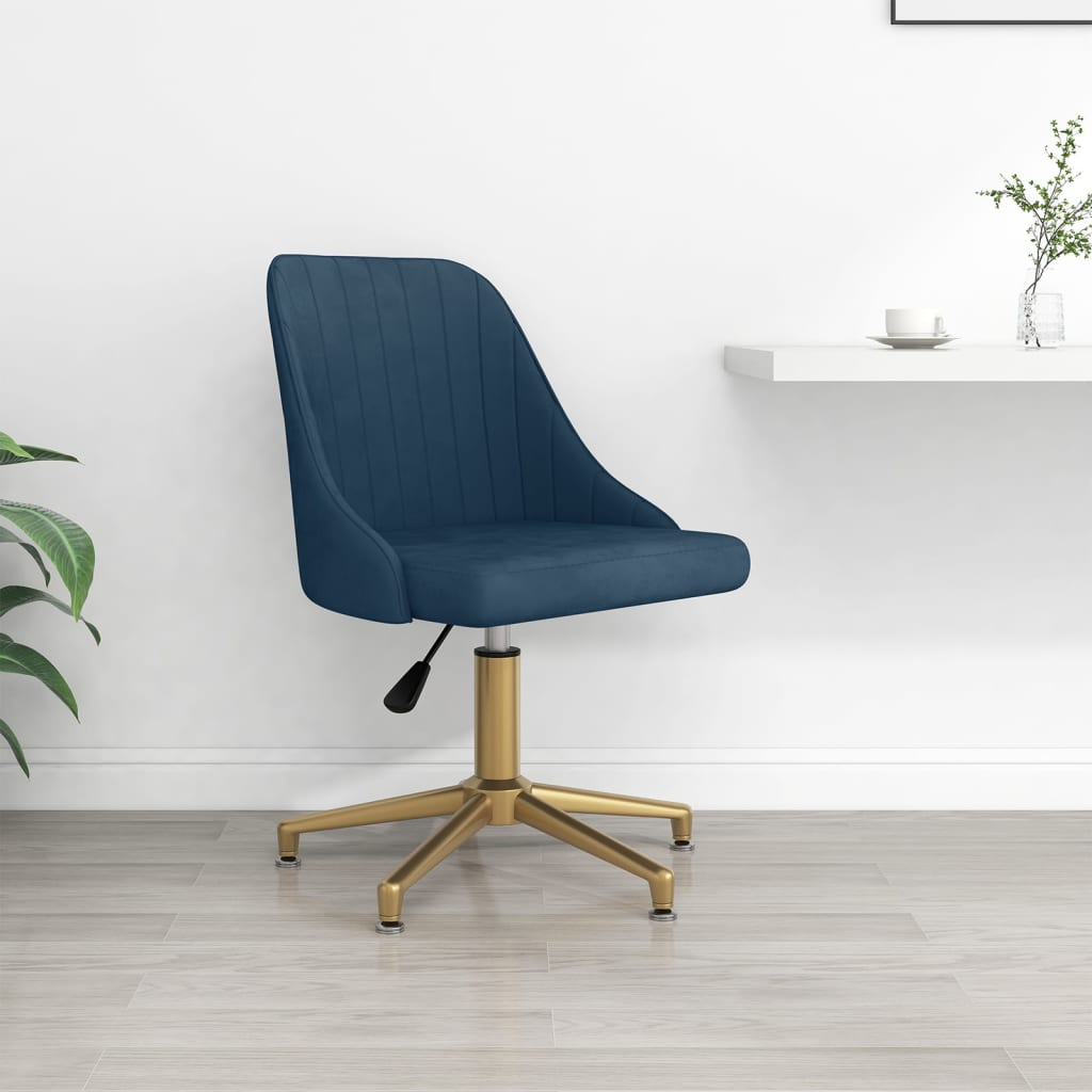 vidaXL Eetkamerstoel draaibaar fluweel blauw