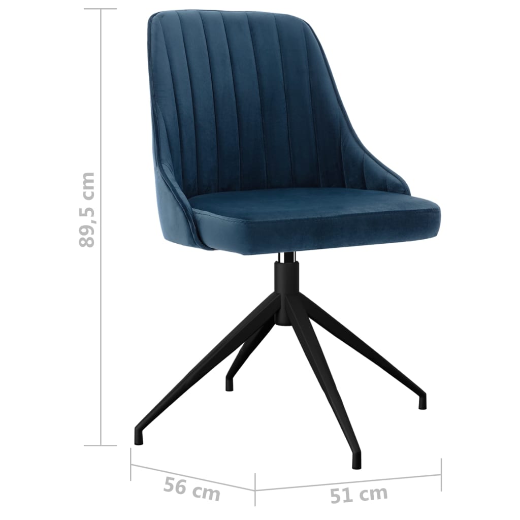 vidaXL Eetkamerstoelen 2 st fluweel blauw