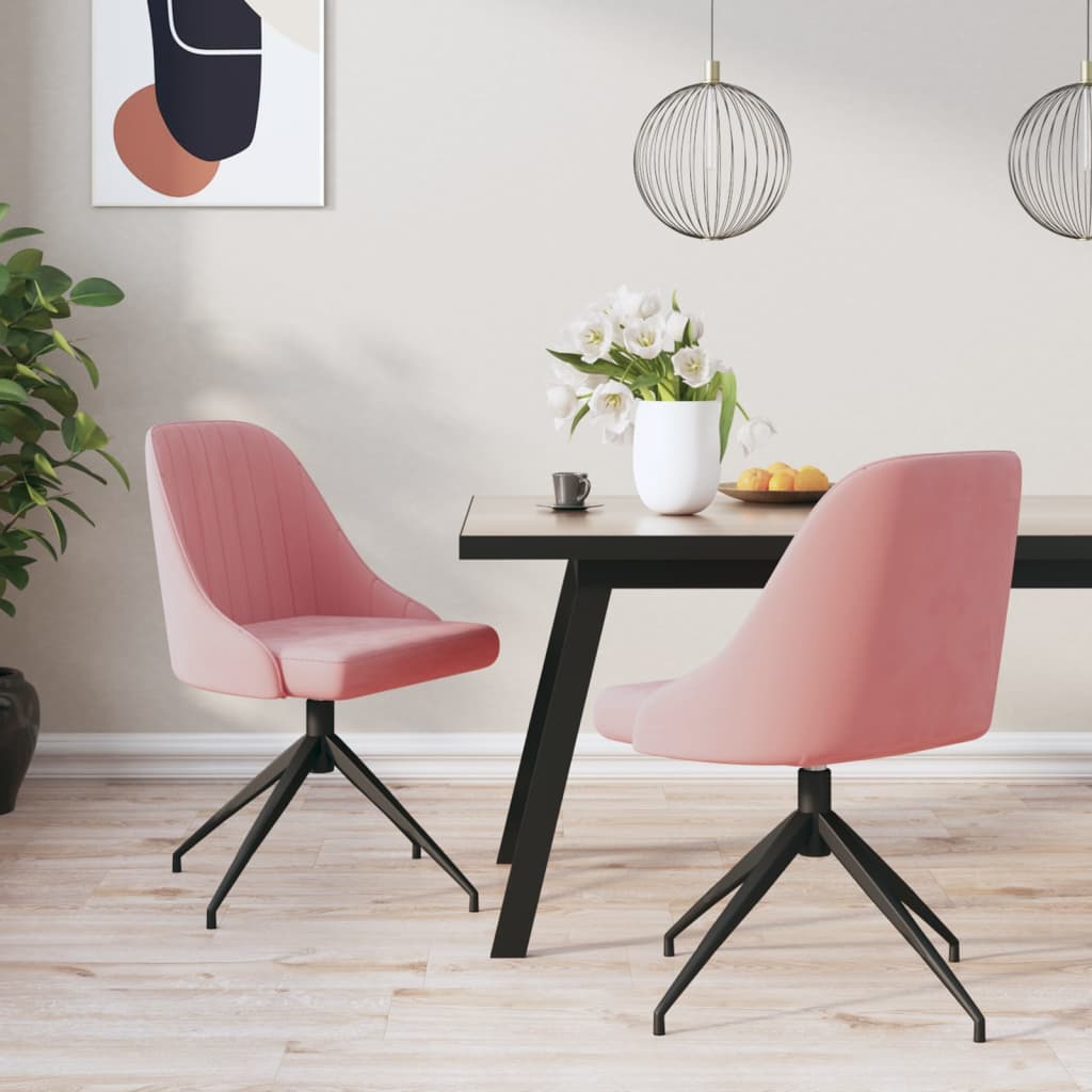 vidaXL Eetkamerstoelen 2 st fluweel blauw