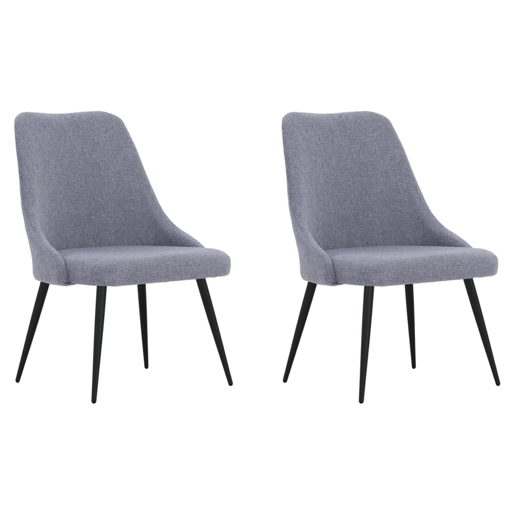 vidaXL Eetkamerstoelen 2 st stof lichtgrijs
