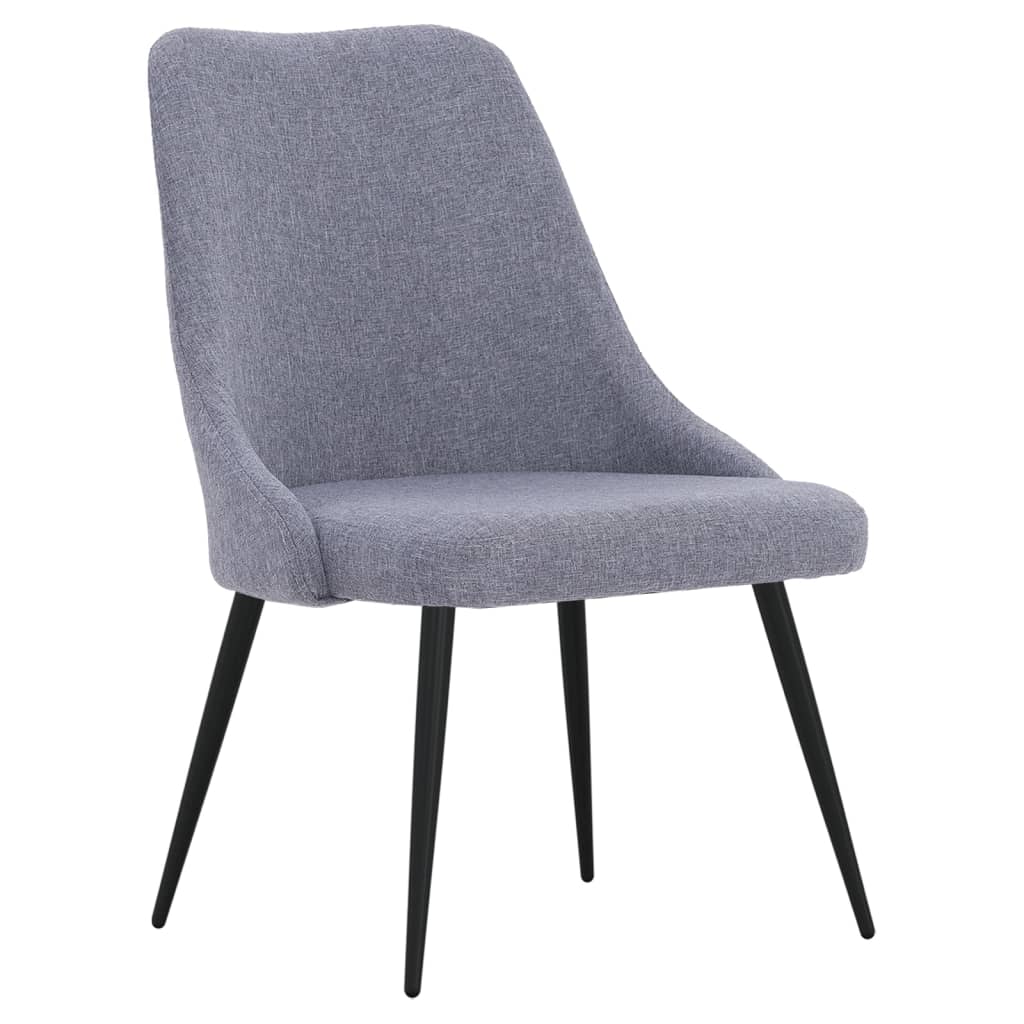 vidaXL Eetkamerstoelen 2 st stof lichtgrijs