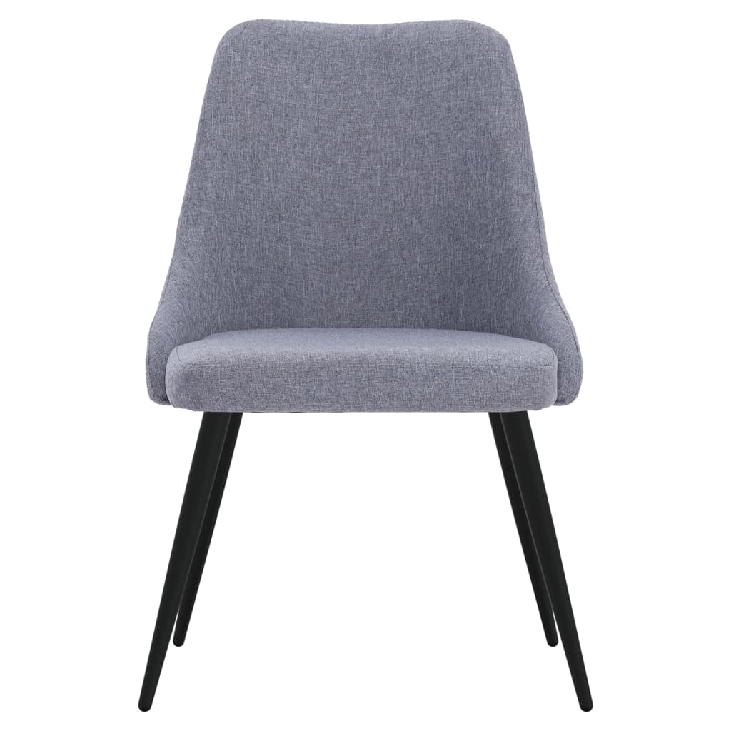 vidaXL Eetkamerstoelen 2 st stof lichtgrijs
