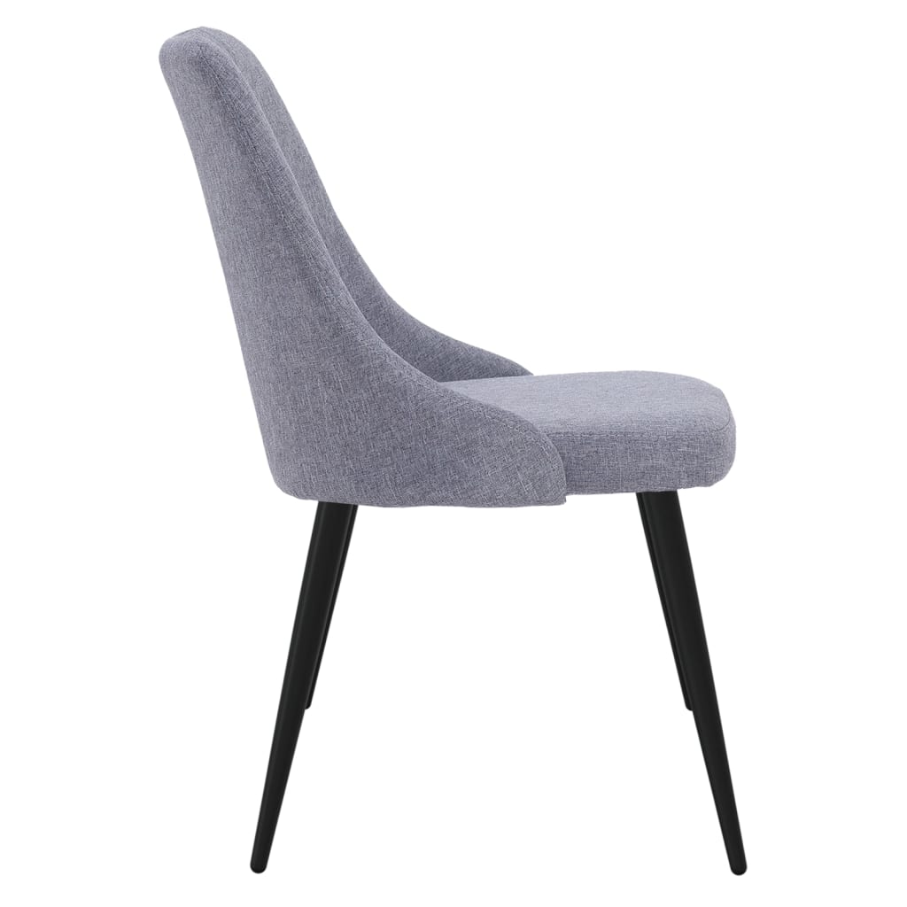 vidaXL Eetkamerstoelen 2 st stof lichtgrijs