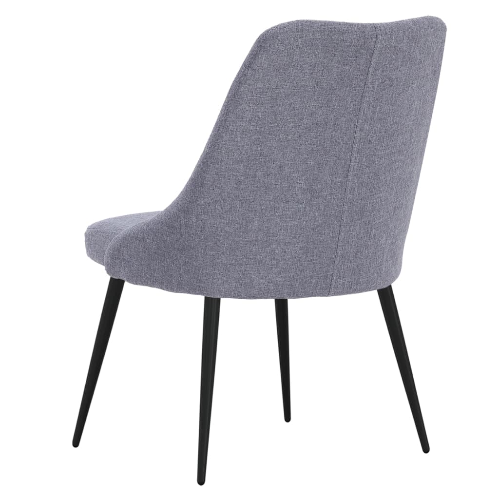 vidaXL Eetkamerstoelen 2 st stof lichtgrijs