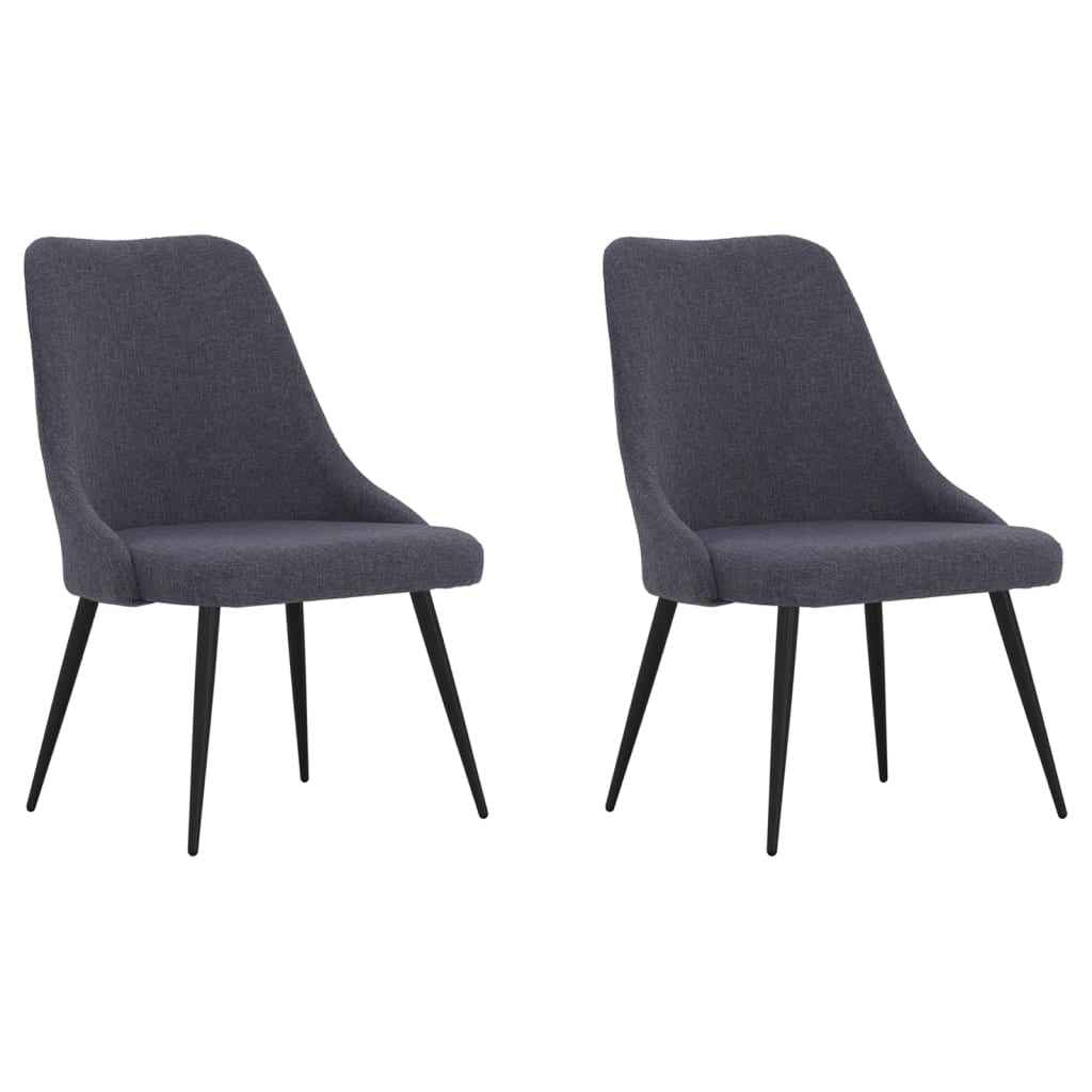 vidaXL Eetkamerstoelen 2 st stof lichtgrijs