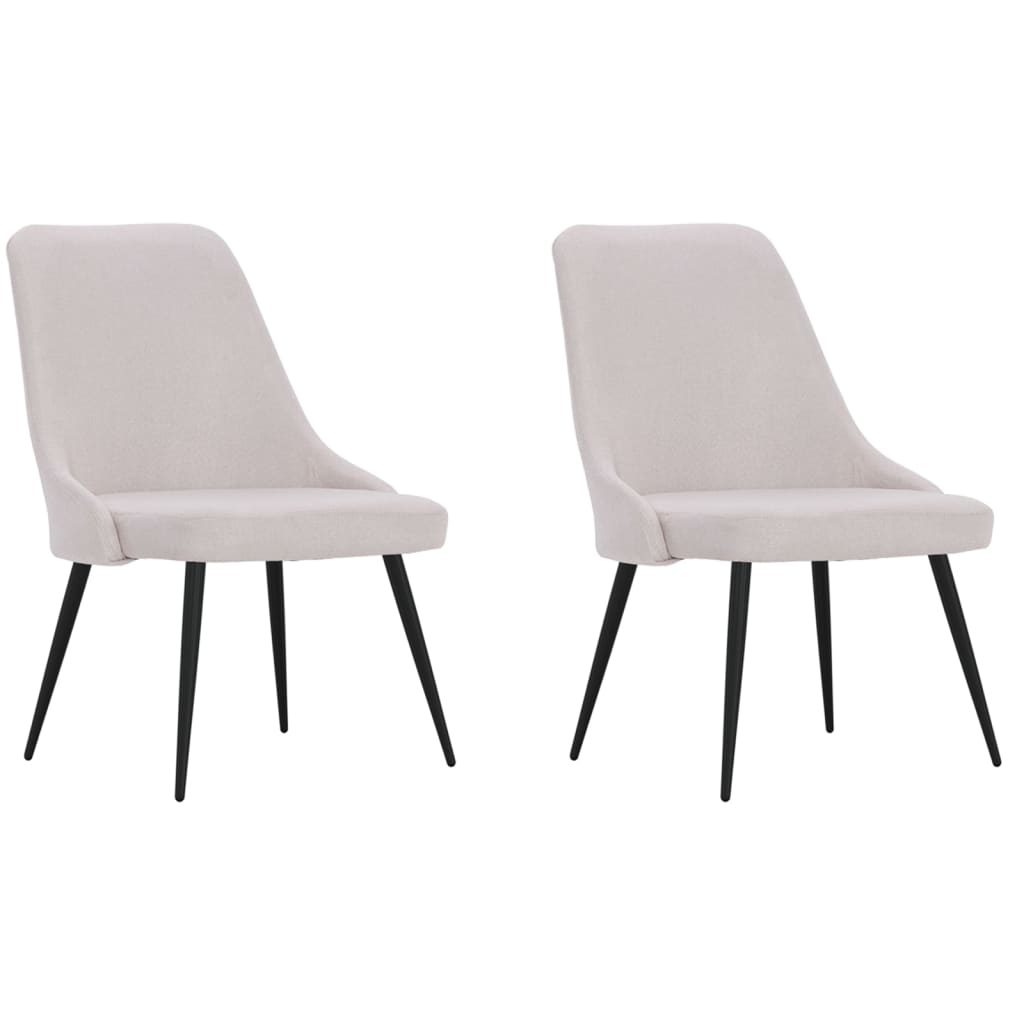 vidaXL Eetkamerstoelen 2 st stof lichtgrijs