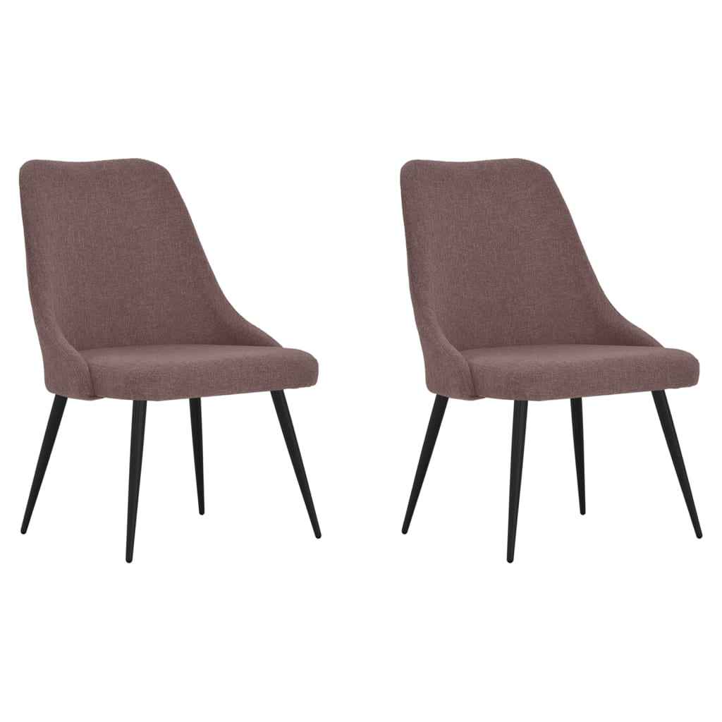 vidaXL Eetkamerstoelen 2 st stof lichtgrijs