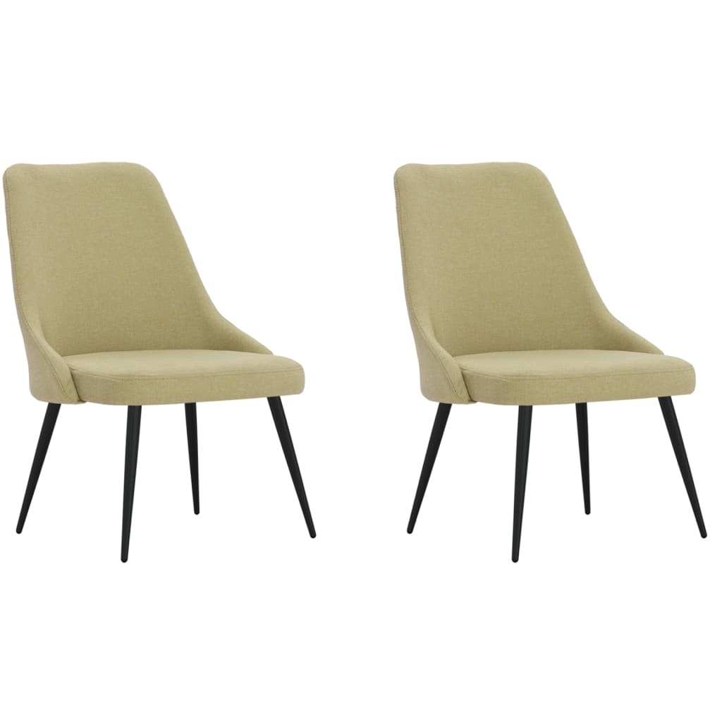 vidaXL Eetkamerstoelen 2 st stof lichtgrijs