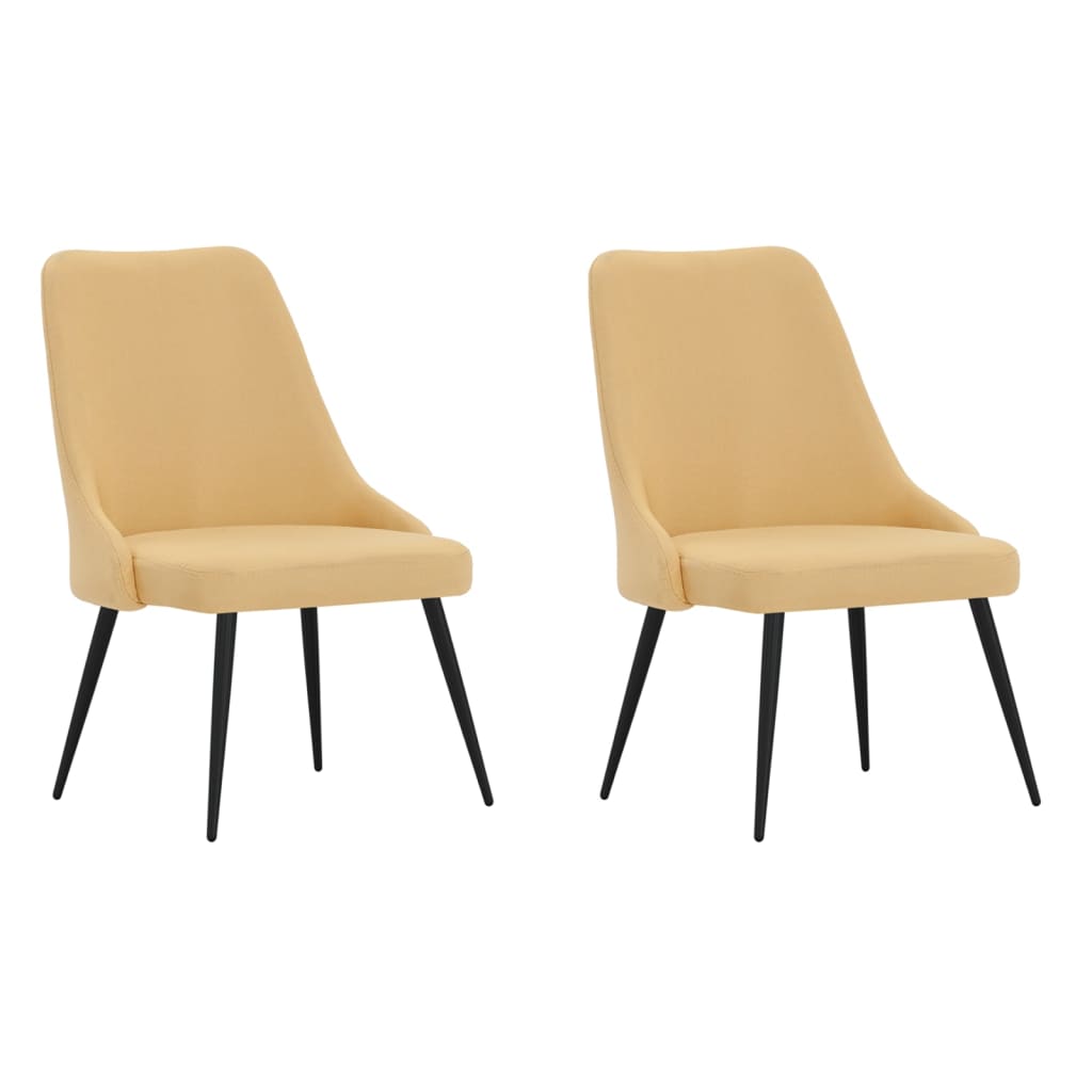 vidaXL Eetkamerstoelen 2 st stof lichtgrijs