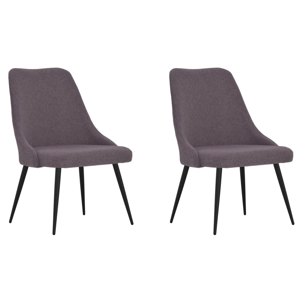 vidaXL Eetkamerstoelen 2 st stof lichtgrijs