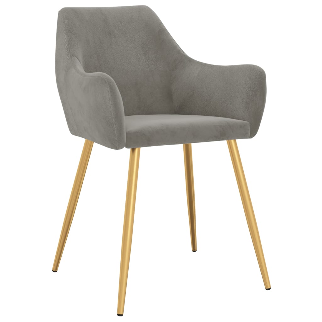 vidaXL Eetkamerstoelen 2 st fluweel lichtgrijs
