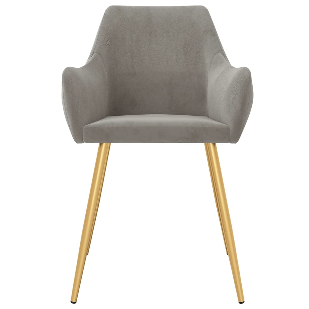 vidaXL Eetkamerstoelen 2 st fluweel lichtgrijs