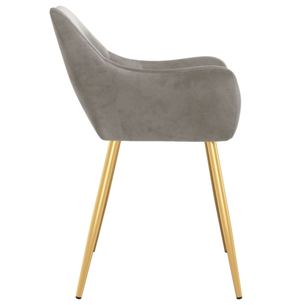 vidaXL Eetkamerstoelen 2 st fluweel lichtgrijs