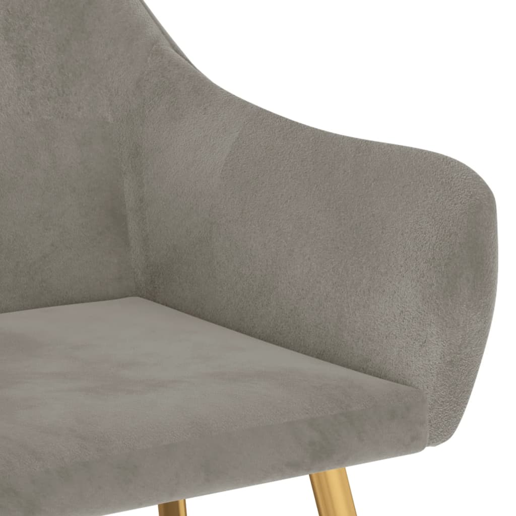 vidaXL Eetkamerstoelen 2 st fluweel lichtgrijs