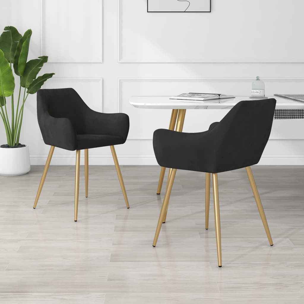 vidaXL Eetkamerstoelen 2 st fluweel lichtgrijs