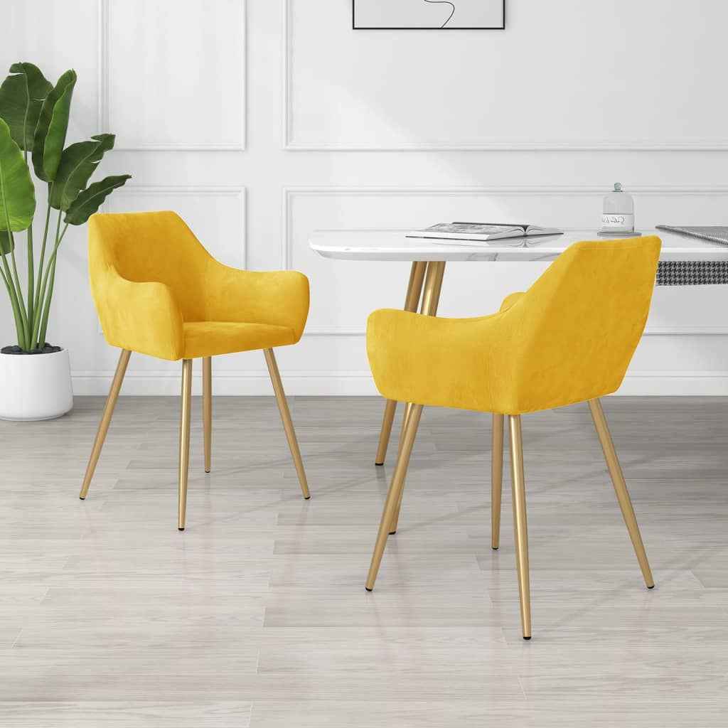 vidaXL Eetkamerstoelen 2 st fluweel lichtgrijs