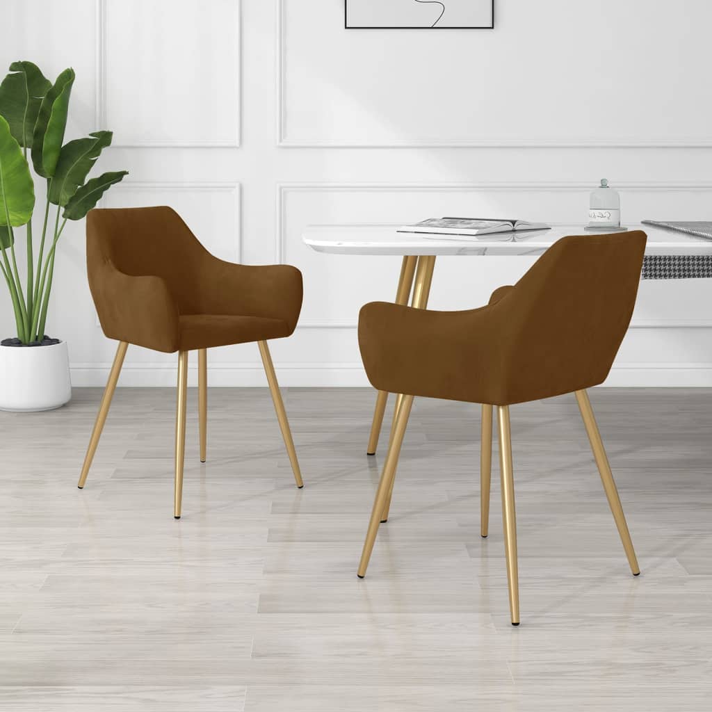 vidaXL Eetkamerstoelen 2 st fluweel lichtgrijs