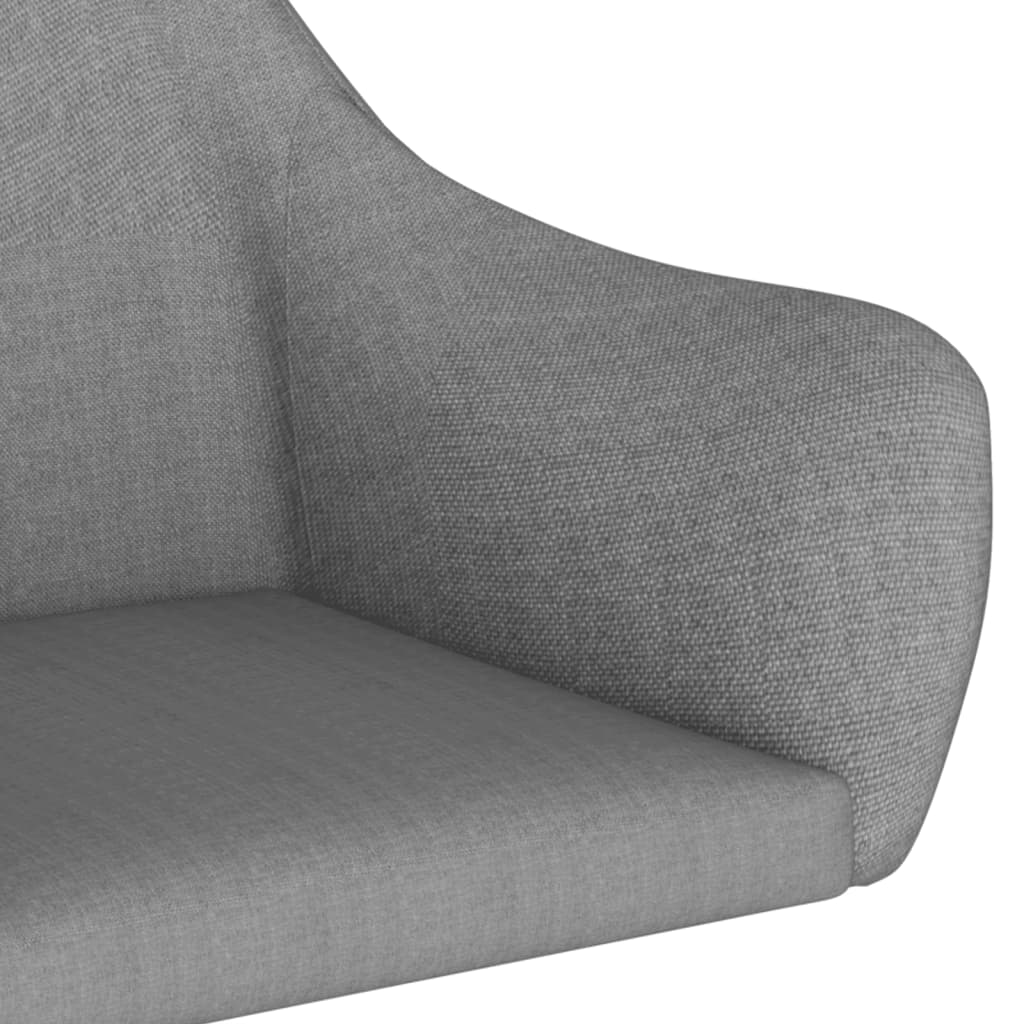 vidaXL Eetkamerstoel draaibaar stof lichtgrijs