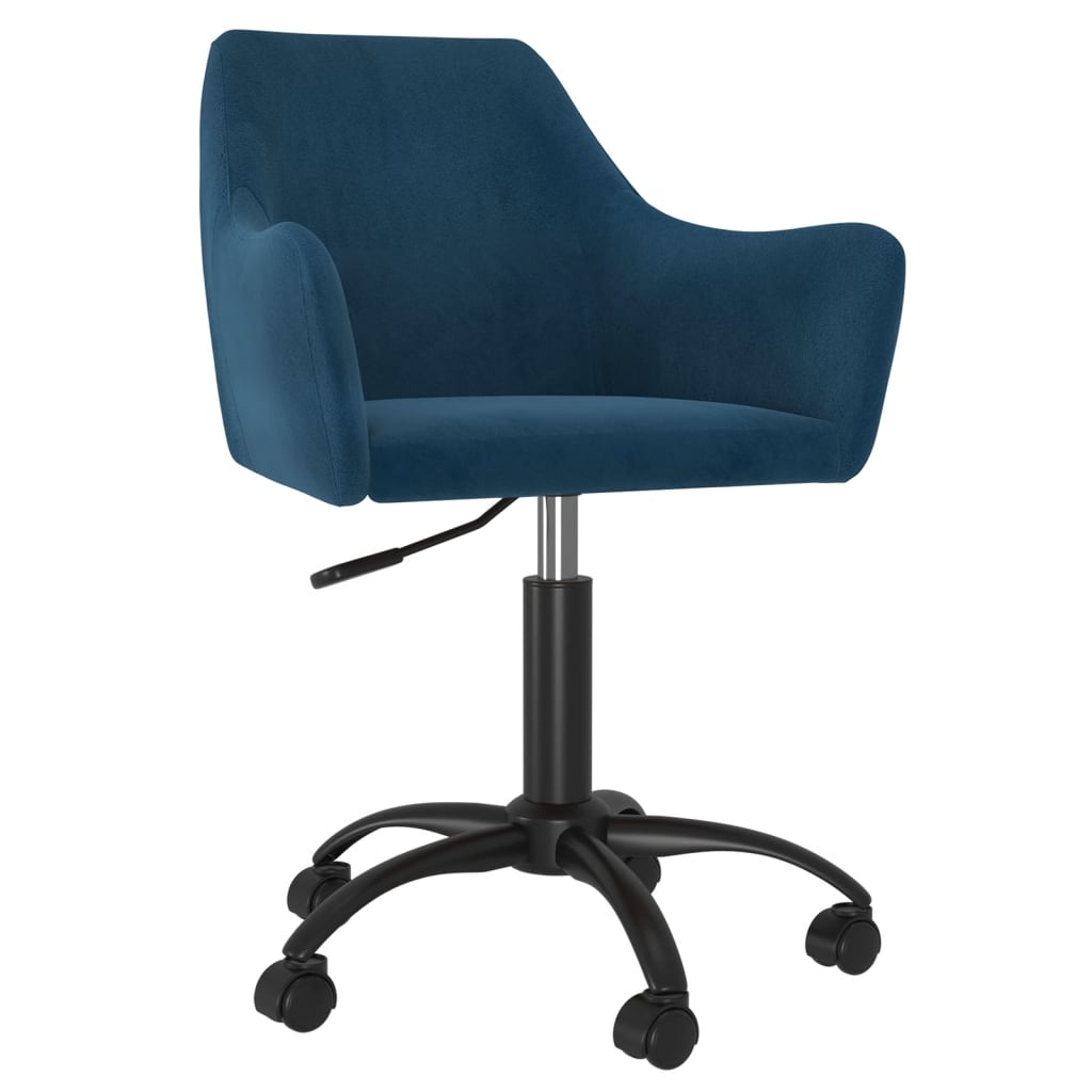 vidaXL Eetkamerstoel draaibaar fluweel blauw