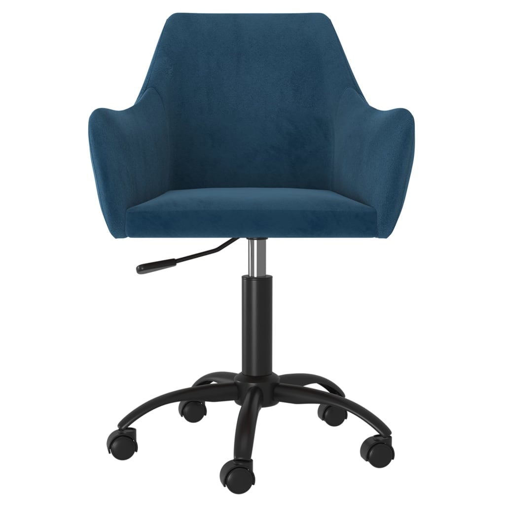 vidaXL Eetkamerstoel draaibaar fluweel blauw
