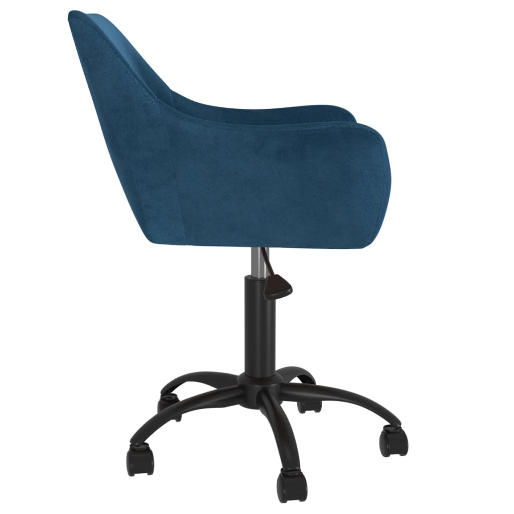 vidaXL Eetkamerstoel draaibaar fluweel blauw