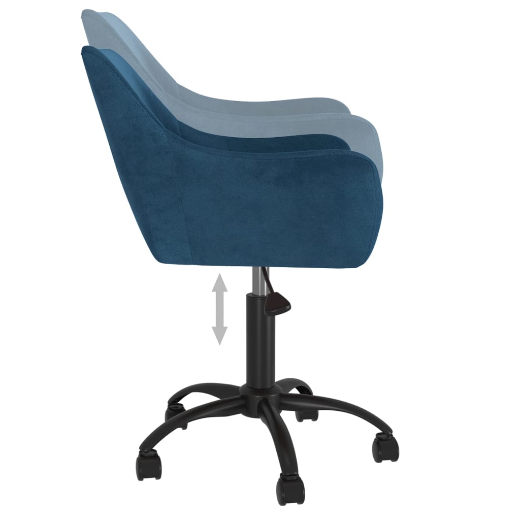 vidaXL Eetkamerstoel draaibaar fluweel blauw