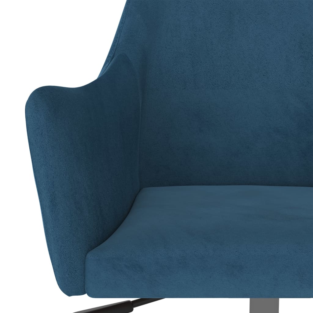 vidaXL Eetkamerstoel draaibaar fluweel blauw