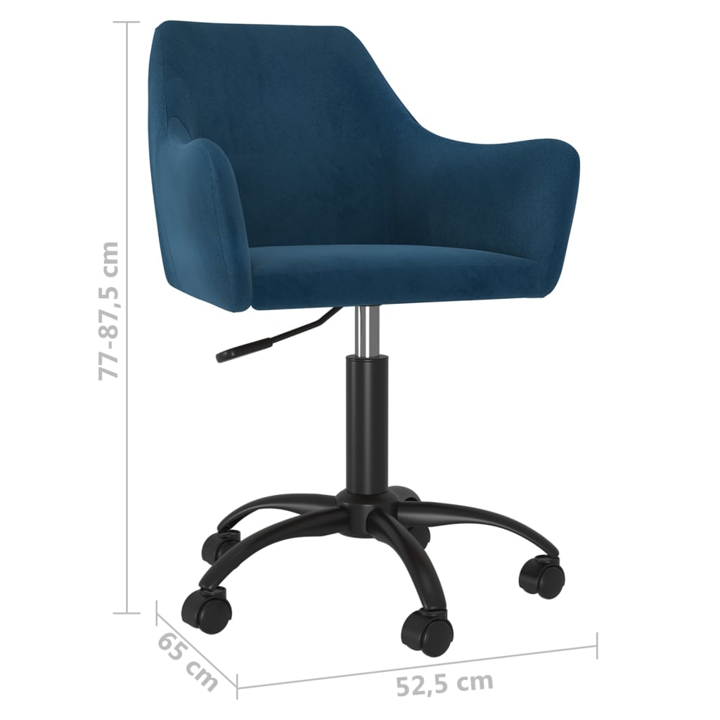 vidaXL Eetkamerstoel draaibaar fluweel blauw