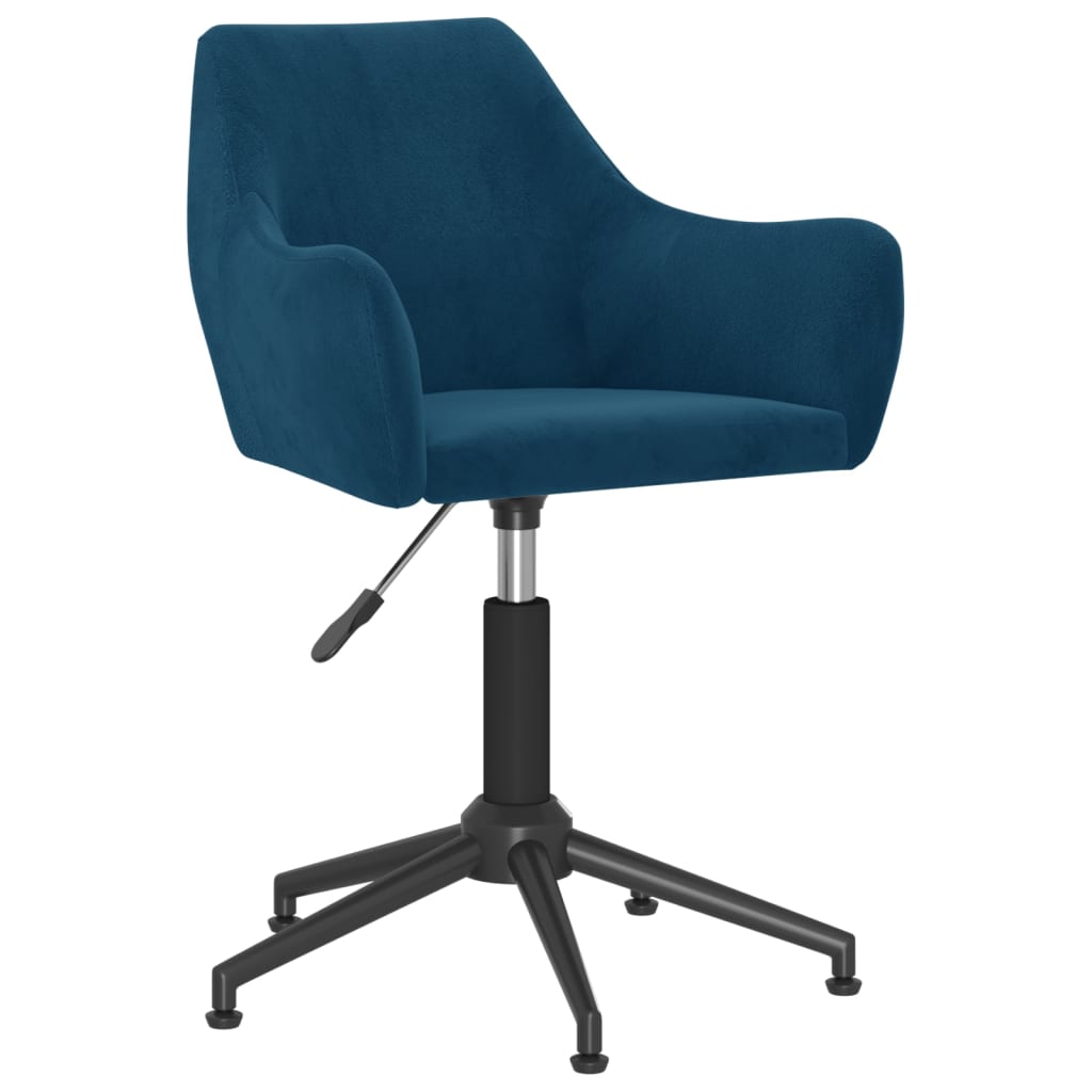 vidaXL Eetkamerstoel draaibaar fluweel blauw
