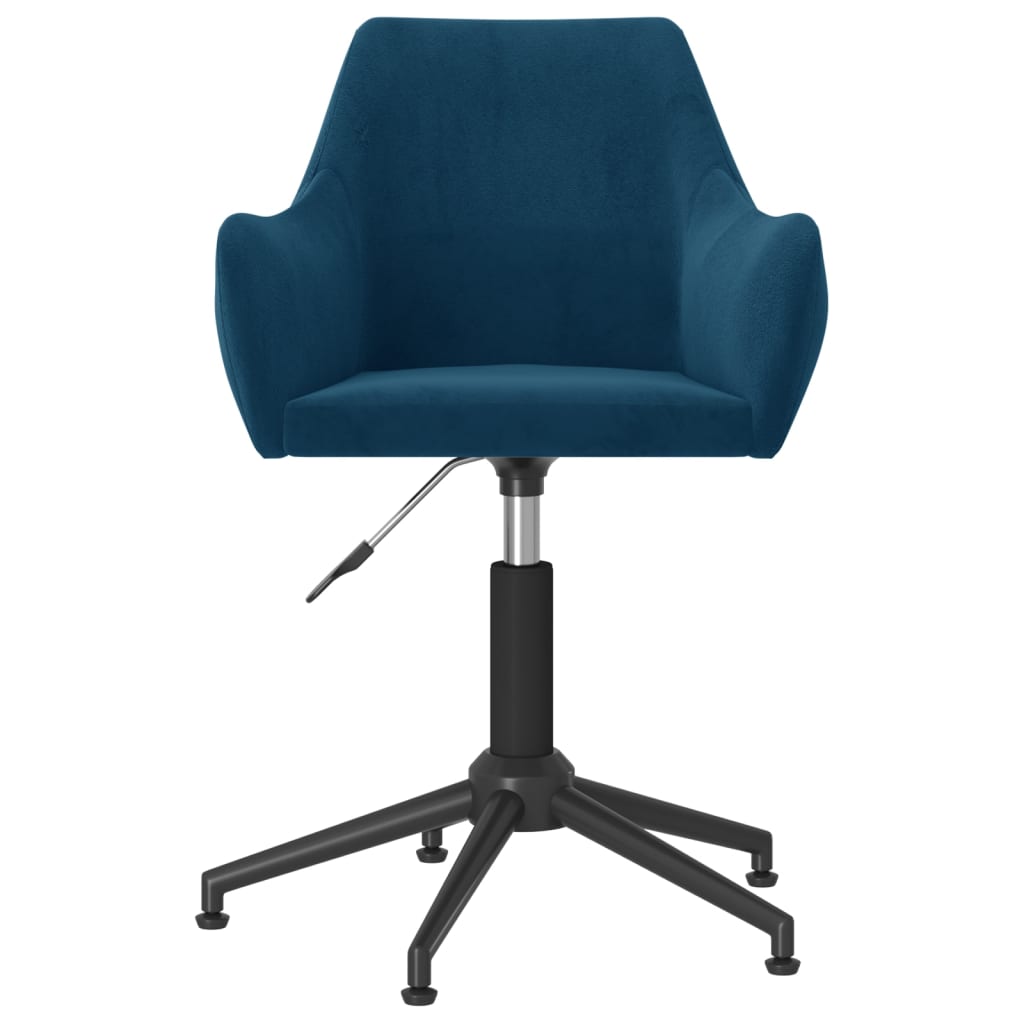 vidaXL Eetkamerstoel draaibaar fluweel blauw