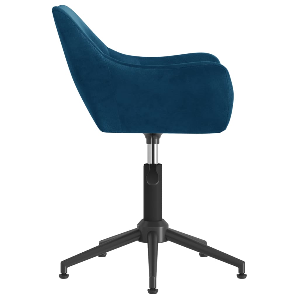 vidaXL Eetkamerstoel draaibaar fluweel blauw