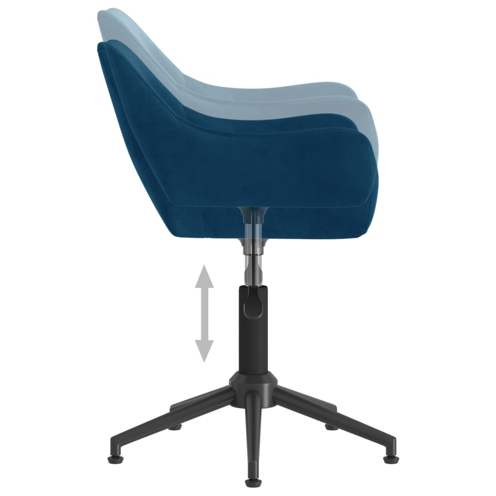 vidaXL Eetkamerstoel draaibaar fluweel blauw