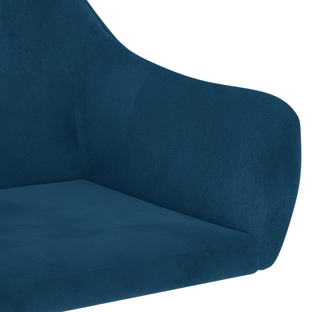 vidaXL Eetkamerstoel draaibaar fluweel blauw