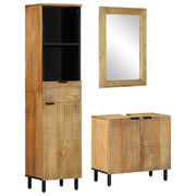 vidaXL 3-piece bathroom furniture set solid mango brown