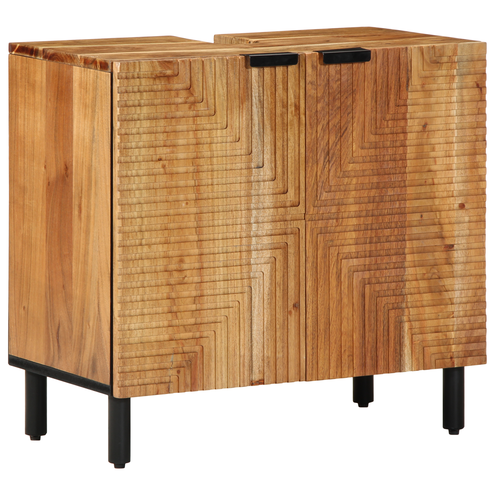 vidaXL Vijfdelige Badkamer Meubelset Bruin Massief Hout Acacia