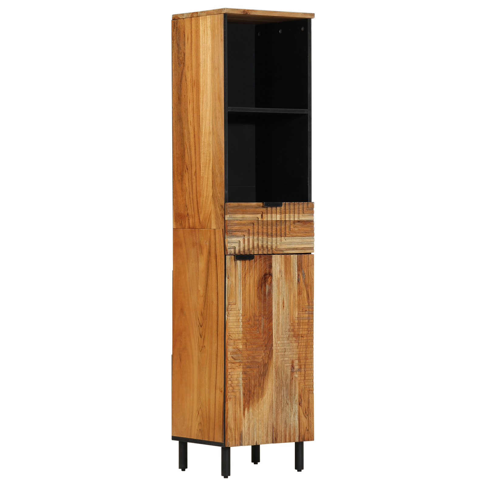 vidaXL Vijfdelige Badkamer Meubelset Bruin Massief Hout Acacia