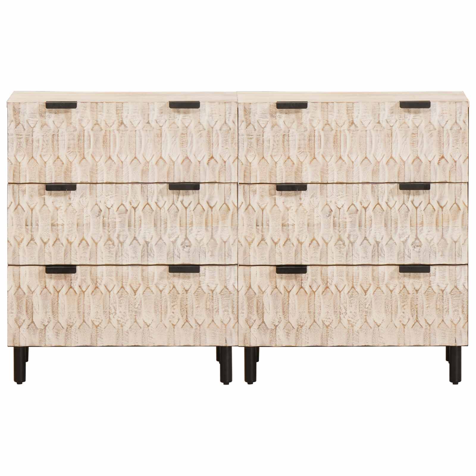vidaXL Dressoir Witte Was Afwerking Massief Mango Hout